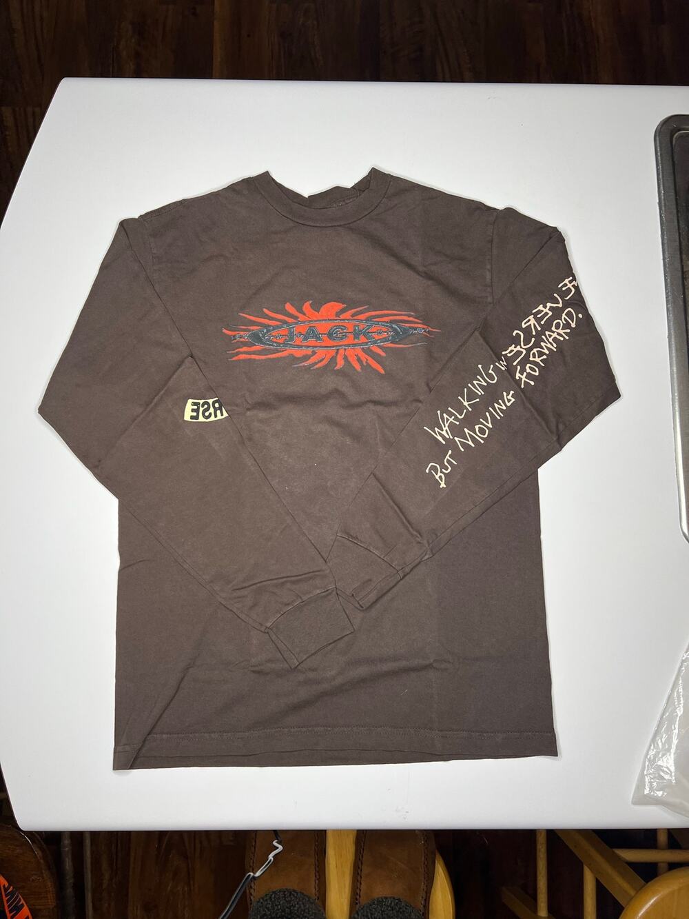 Travis Scott Reverse Jack Long Sleeve T-shirt Brown Large